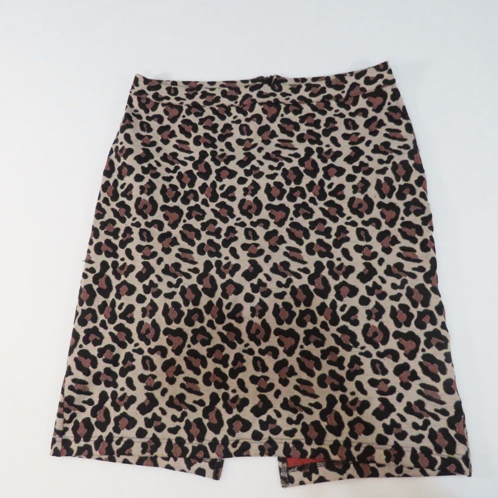 Maeve Anthropologie Leopard Print Stretch Mini Skirt Back Zip Women's Medium